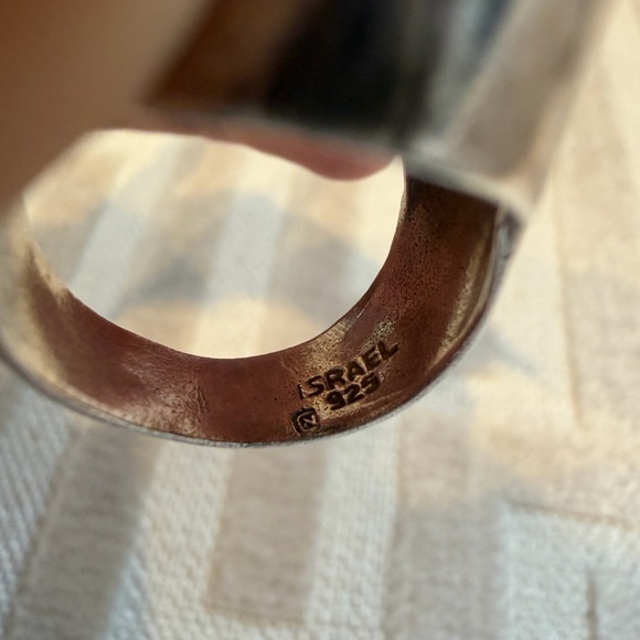 Vintage Israel 925 Sterling Silver Carnelian Ring | Chunky Brutalist Modernist - Picture 9 of 15